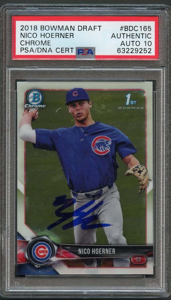 Cubs Nico Hoerner 2018 First Bowman Signed and Slabbed Rookie card - Big  Time Bats