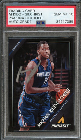 2013-14 Pinnacle Basketball #112 Michael Kidd-Gilchrist Signed Card AUTO 10 PSA Slabbed Bobcats