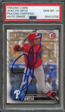 2016 Bowman #BP31 Jhailyn Ortiz Signed Card PSA Slabbed Auto Grade 10 Phillies