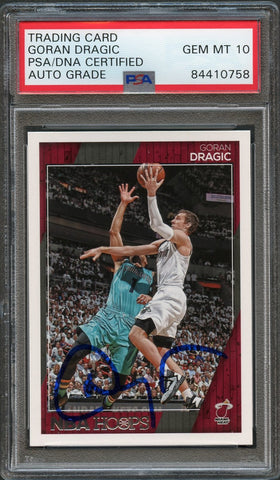 2016-17 NBA Hoops #48 Goran Dragic Signed Card AUTO 10 PSA/DNA Slabbed Heat