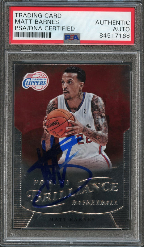 2012-13 Panini Brilliance #92 Matt Barnes Signed Card AUTO PSA Slabbed Clippers