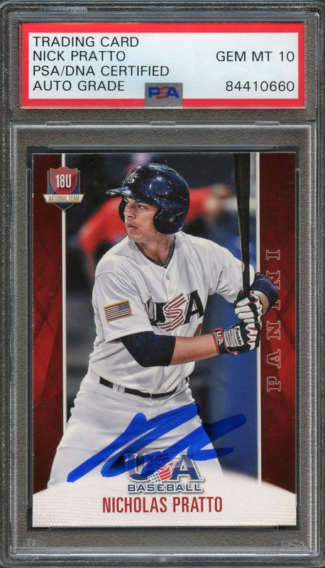 2015 Panini USA Baseball #43 Nick Pratto Signed Card AUTO 10 PSA Slabbed Royals