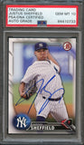 2016 Bowman Draft #BD125 Justus Sheffield Signed Card PSA Slabbed Auto 10 Yankees