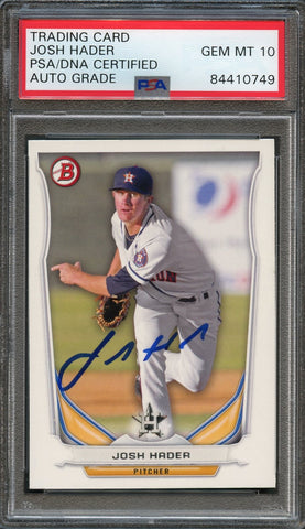 2014 Bowman Draft #TP-45 Josh Hader Signed Card PSA Slabbed Auto 10 Astros