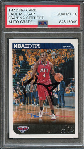 2014-15 NBA Hoops #31 Paul Millsap Signed AUTO 10 PSA Slabbed Hawks