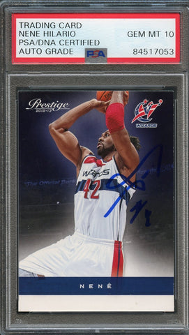 2012-13 Panini Prestige #105 Nene Signed AUTO 10 PSA Slabbed Wizards