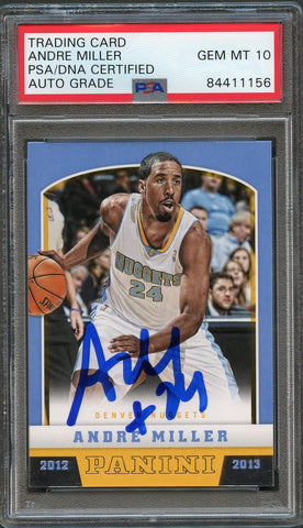 2012-13 Panini Basketball #7 Andre Miller Signed AUTO 10 PSA Slabbed Nuggets