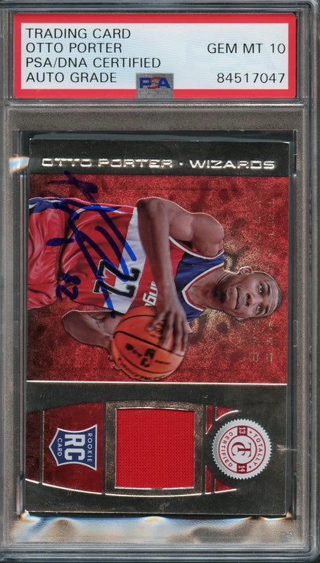 2013-14 Totally Certified Memorabilia #198 Otto Porter Signed Card AUTO 10 PSA Slabbed RC Wizards