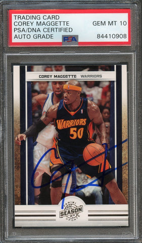 2009-10 Panini Season Update #131 Corey Maggette Signed RC Rookie Card AUTO 10 PSA Slabbed Warriors