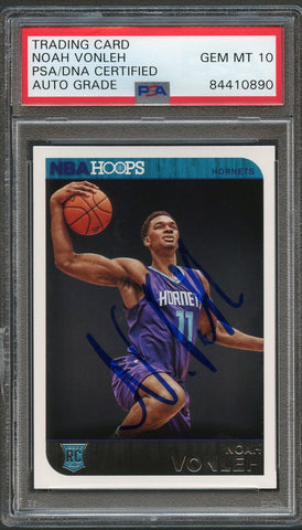 2014-15 NBA Hoops #269 Noah Vonleh Signed Card AUTO 10 PSA/DNA Slabbed RC