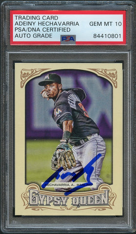 2014 Topps Gypsy Queen #17 Adeiny Hechavarria Signed Card PSA Slabbed Auto Grade 10 Marlins