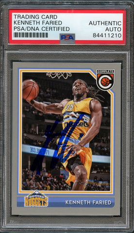 2016-17 Panini Complete #225 Kenneth Faried Signed AUTO 10 PSA Slabbed Nuggets