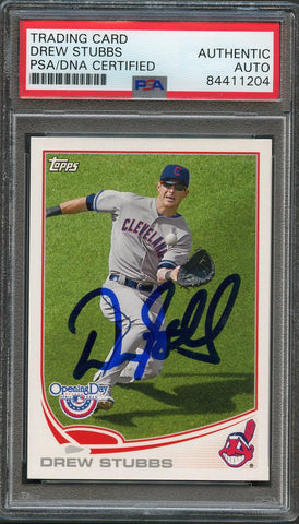 2013 Topps Opening Day #89 Drew Stubbs Signed Card PSA Slabbed Auto Cleveland