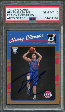 2016-17 Donruss Basketball #165 Henry Ellenson Signed Card AUTO 10 PSA Slabbed Pistons RC