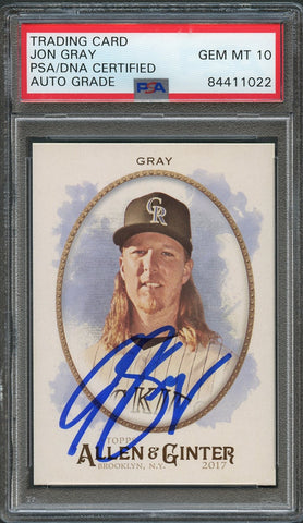 2017 Topps Allen and Ginter #227 Jon Gray Signed Card PSA Slabbed Auto 10 Rockies