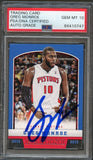 2012-13 Panini #69 Greg Monroe Signed Card AUTO 10 PSA Slabbed Pistons