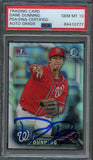 2016 Bowman Chrome #BDC-104 Dane Dunning Signed Card PSA Slabbed Auto Grade 10 Nationals