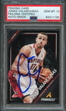 2013-14 Pinnacle Basketball #180 Jonas Valanciunas Signed Card AUTO 10 PSA Slabbed Raptors