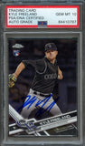 2017 Topps Chrome Update #4 Kyle Freeland Signed Card PSA Slabbed Auto Grade 10 Rockies