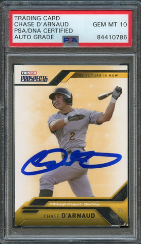 2009 TRISTAR Prospects #76 Chase D'Arnaud Signed Card PSA Slabbed Auto 10 Pirates
