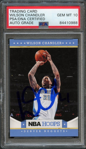 2012 NBA Hoops #111 Wilson Chandler Signed AUTO 10 PSA Slabbed Nuggets