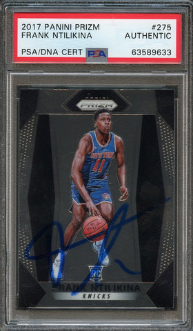 2017-18 Panini Prizm #275 Frank Ntilikina Signed Card AUTO PSA Slabbed RC Knicks