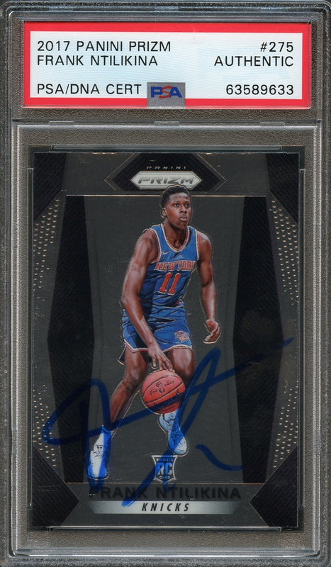 2017-18 Panini Prizm #275 Frank Ntilikina Signed Card AUTO PSA Slabbed RC Knicks