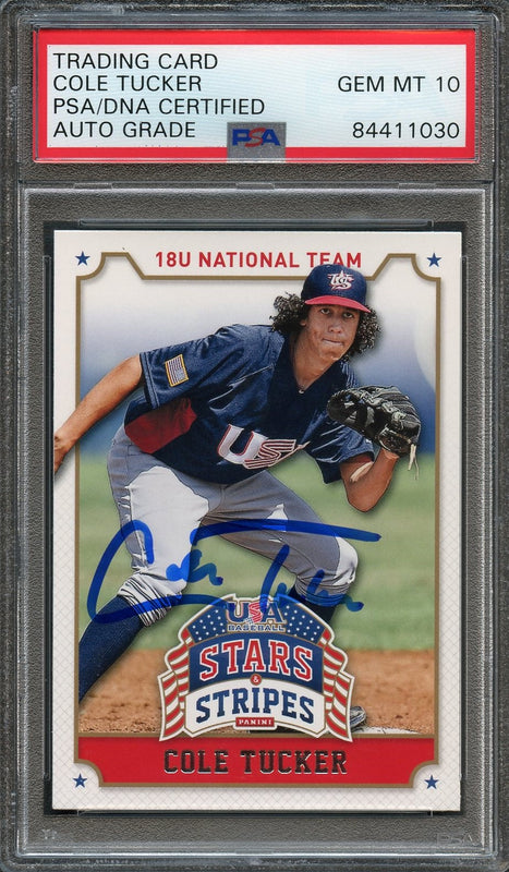 2015 Stars And Stripes #23 Cole Tucker Signed Card PSA Slabbed Auto 10 Pirates