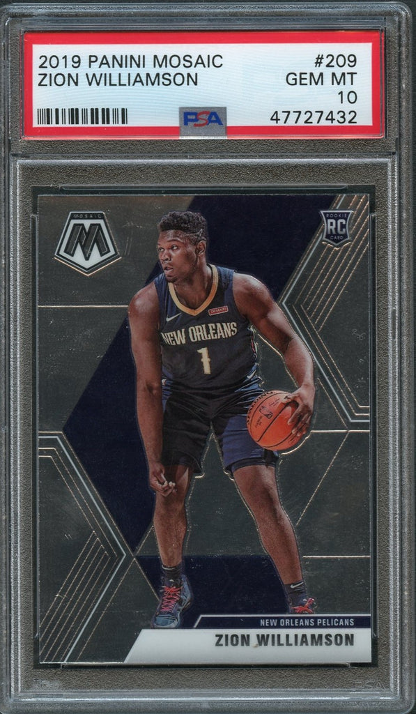 2019-20 Panini Mosaic #209 Zion Williamson PSA 10 Gem Mint Rookie