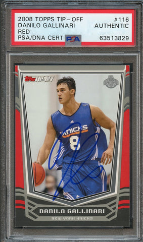 2008-09 Topps Tip-Off #116 Danilo Gallinari Signed Card AUTO PSA Slabbed Knicks