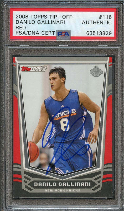 2008-09 Topps Tip-Off #116 Danilo Gallinari Signed Card AUTO PSA Slabbed Knicks