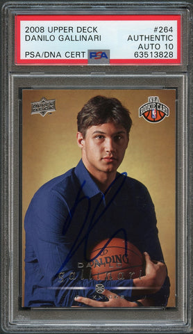 2008-09 Upper Deck #264 Danilo Gallinari Signed Card AUTO PSA Slabbed Knicks