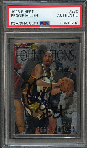 1997 Topps Finest #270 Reggie Miller Signed Card AUTO PSA Slabbed Pacers