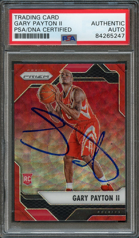 2016 Panini Prizm Red #224 Gary Payton II Signed Card AUTO PSA Slabbed Houston Rockets