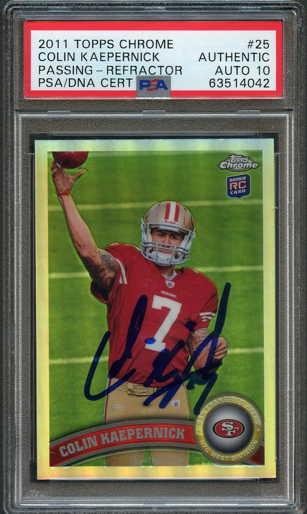 2011 Topps Chrome Passing Refractor Colin Kaepernick #25 Signed Card A –  Golden State Memorabilia