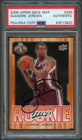 2008 Upper Deck MVP #230 DeAndre Jordan Signed Card AUTO PSA Slabbed