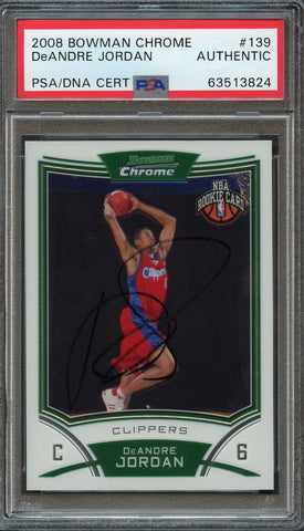 2008-09 Bowman Chrome #139 DeAndre Jordan Signed Card AUTO PSA Slabbed RC