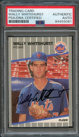 1989 Fleer Update Baseball # U-103 Wally Whitehurst Signed Card PSA Slabbed Auto Mets