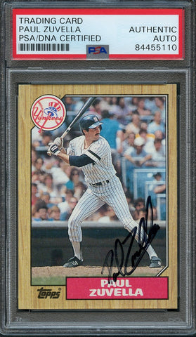 1987 Topps #102 Paul Zuvella Signed Card PSA Slabbed Auto Yankees
