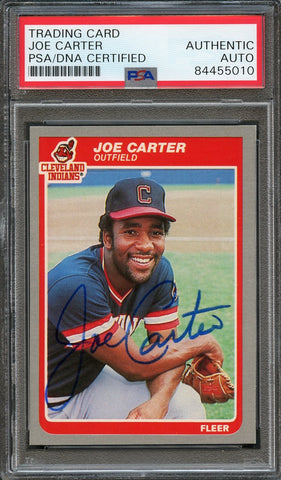 1985 Fleer Card #443 Joe Carter Signed Card PSA Slabbed Auto