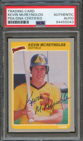 1985 Fleer #41 Kevin McReynolds Signed Card PSA Slabbed Auto Padres