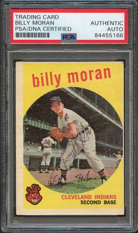 1959 Topps #196 Billy Moran Signed Card PSA Slabbed Auto Cleveland