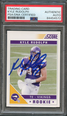 2011 Score #356 Kyle Rudolph Signed Card PSA Slabbed RC Vikings