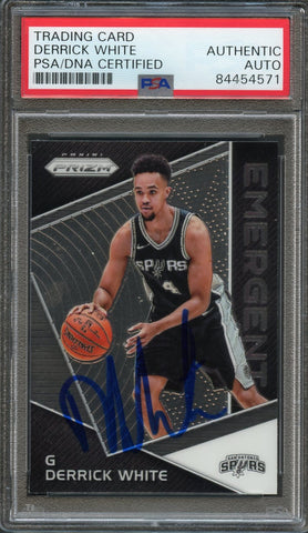 2017-18 Panini Prizm Emergent #EM-DER Derrick White Signed Card AUTO PSA Slabbed RC Spurs