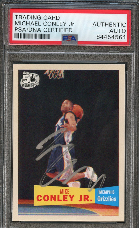 2007 Topps 50th Anniversary #114 Mike Conley Jr signed Auto Card PSA Slabbed RC Grizzlies