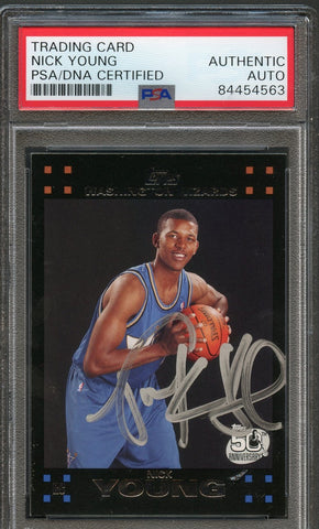 2007-08 Topps #126 Nick Young Signed Rookie Card AUTO PSA Slabbed