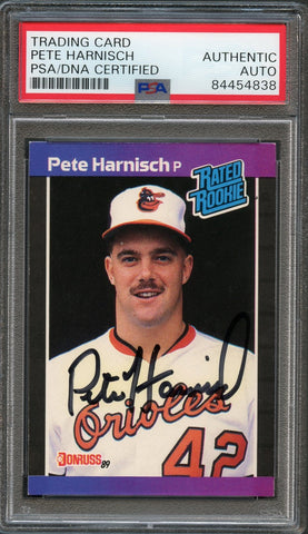 1989 Donruss #44 Pete Harnisch Signed Card PSA Slabbed Auto RC Orioles