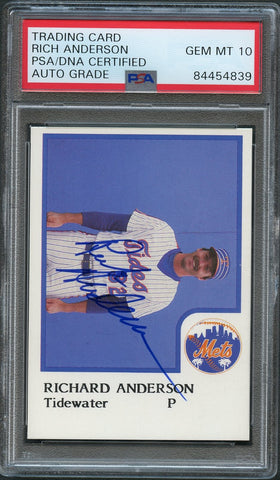 1986 ProCards #1 Rick Anderson Signed Card PSA Slabbed Auto 10 Mets