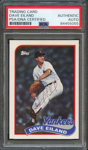 1989 Topps #8 Dave Eiland Signed Card PSA Slabbed Auto Yankees