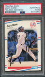 1988 Fleer #224 Gary Ward Signed Card PSA Slabbed Auto Yankees